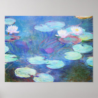 Poster Les célèbres Nymphéas de Monet, Rose, 1899,