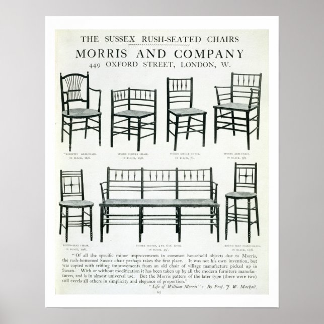 Poster Les chaises Sussex Rush Seated, réalisées par Morr (Devant)