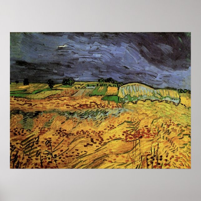 Poster Les champs par Vincent van Gogh (Devant)