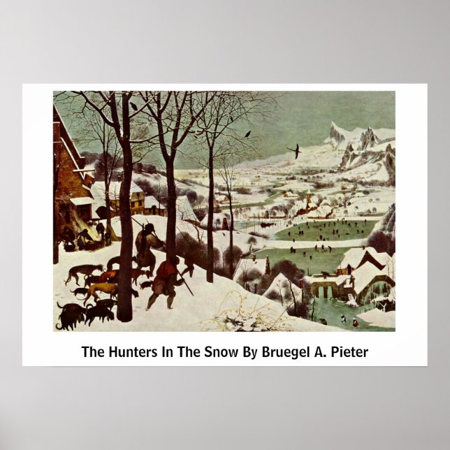 Poster Les Chasseurs Dans La Neige Par Bruegel A. Pieter (Devant)