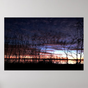 Poster Les chasseurs de canards témoignent du lever du so