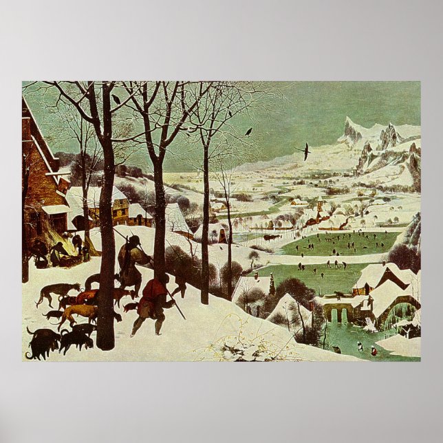 Poster Les chasseurs de Pieter Bruegel dans la neige - 15 (Devant)