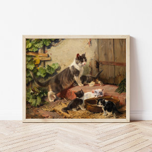 Poster Les chats au Milk Bowl   Julius Adam le Jeune