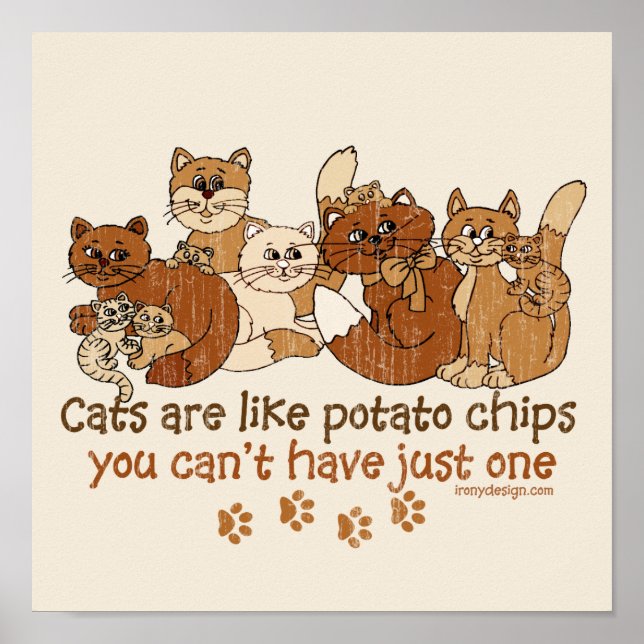 Poster Les chats sont comme des chips (Devant)