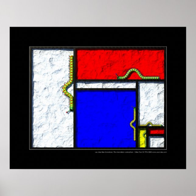 Poster Les chenilles de Mondrian (Devant)