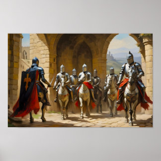 Poster Les Chevaliers Planifient Une Bataille