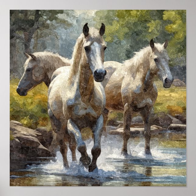 Poster les chevaux courent (Devant)