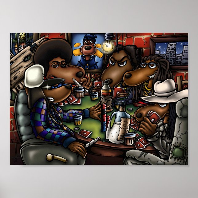 Poster Les Chiens De Poker (Devant)