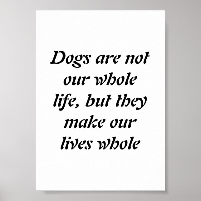 Poster Les chiens ne sont pas notre vie entière... (Devant)