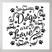 Les Chiens Sont Des Pâtes D'Amour Et La Typographi