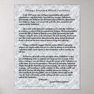 Poster Les Choses Apprises Sur Les Sociétés