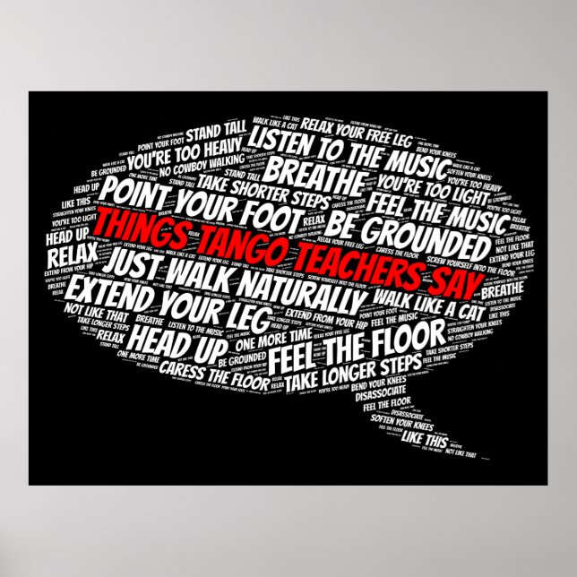 Poster Les choses Les professeurs de Tango disent Argenti (Devant)