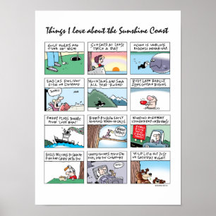Poster Les choses que j'aime de la Sunshine Coast, C.-B.