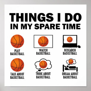 Poster Les Choses Que Je Fais Dans Mon Basketball De Temp