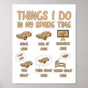Poster Les Choses Que Je Fais Dans Mon Temps Libre Voitur