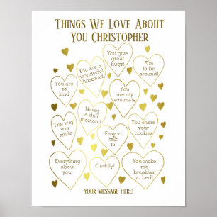 Poster Les choses que nous aimons à propos de vous Annive