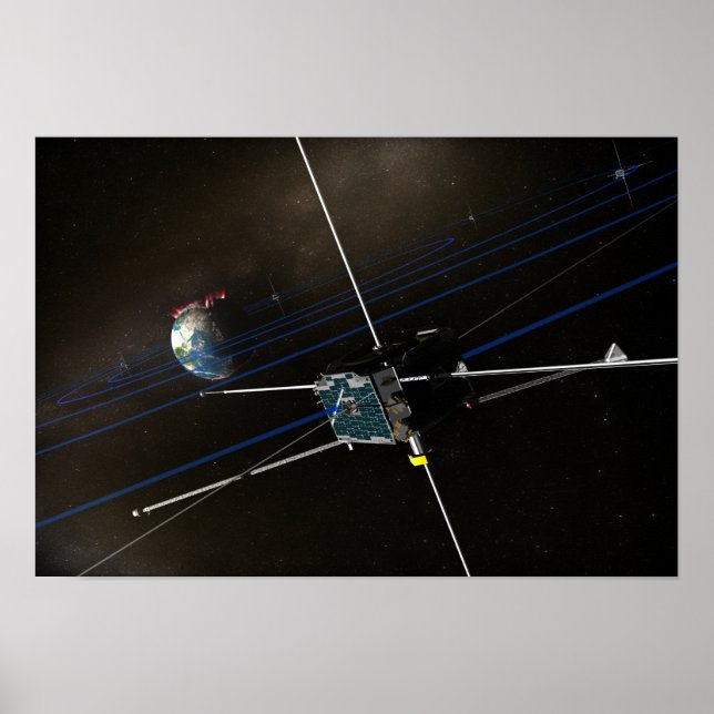 Poster Les cinq engins spatiaux THEMIS en orbite (Devant)
