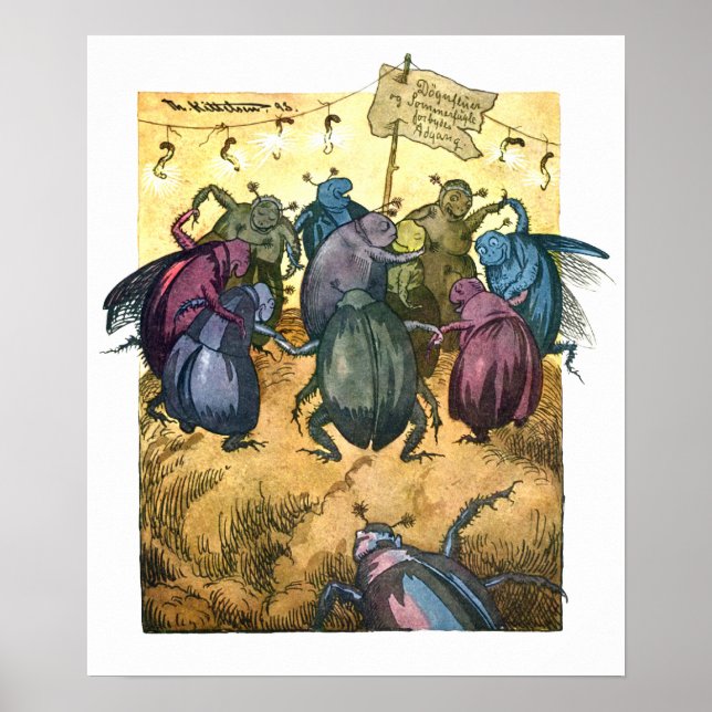 Poster Les coléoptères fêtent le milieu de l'été (Devant)