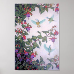 Poster Les colibris au printemps