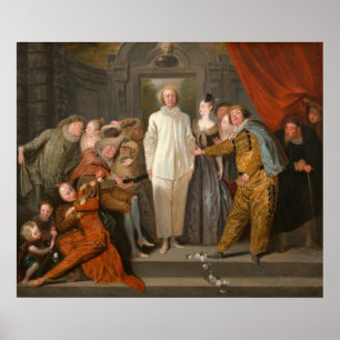 Poster Les comédiens italiens - Antoine Watteau Fine Art