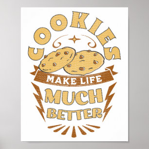 Poster les cookies rendent la vie meilleure drôle de cook