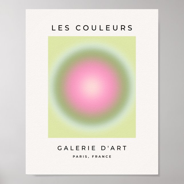 Poster Les Couleurs 07 Aura Rose Et Vert Gradient (Devant)