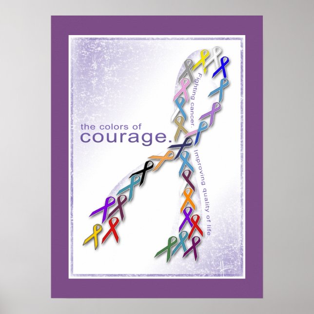 Poster Les couleurs du courage Les rubans de sensibilisat (Devant)