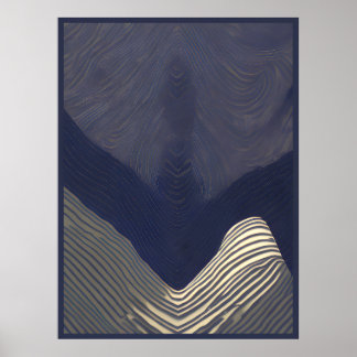 Poster Les courants d'Indigo : un flux Abstrait de textur