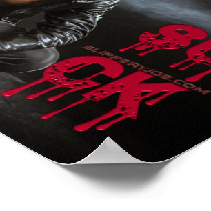 Poster Les crocs de la figure vampirique pâle d'Halloween