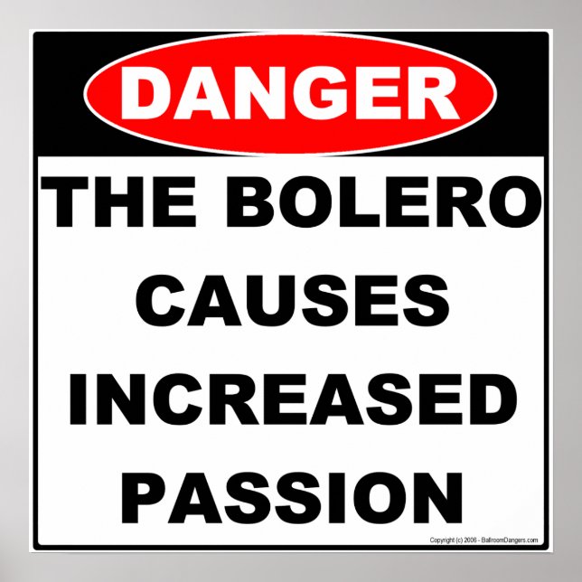 Poster Les dangers de l'affiche Bolero (Devant)
