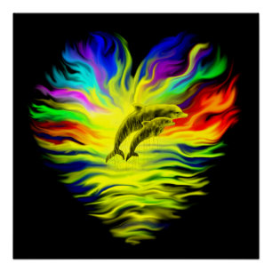 Poster Les dauphins sous le soleil