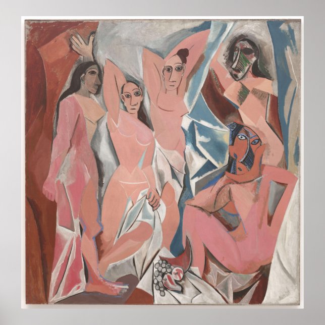 Poster Les Demoiselles d'Avignon - Picasso Cubist Imprime (Devant)