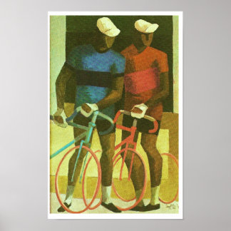 Poster Les Deux Cyclistes - Deux Cyclistes Peinture à l'h