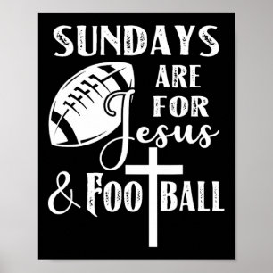 Poster Les dimanches sont pour Jésus et le football drôle