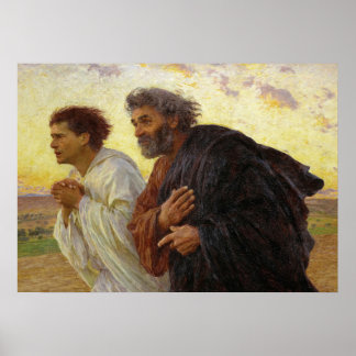 Poster Les disciples qui courent au sépulcre par Burnand
