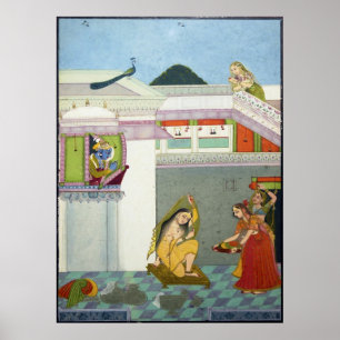 Poster Les divinités hindoues Krishna et Radha