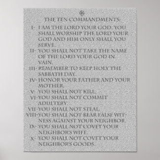 Poster Les dix commandements :
