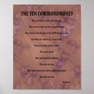 Poster Les Dix Commandements - Repérés rouges