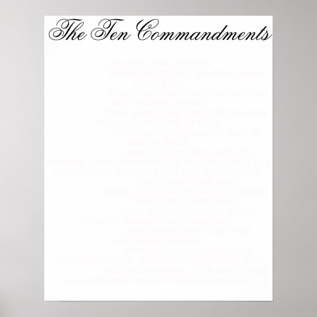Poster Les dix commandements subtils (Devant)