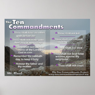 Poster Les dix commandements sur le mont Sinaï