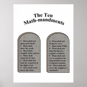Poster Les dix mandats mathématiques