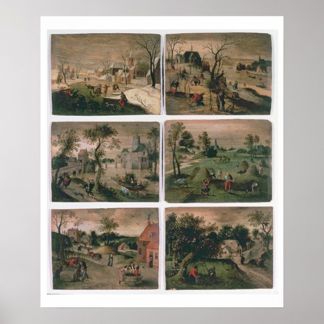 Poster Les douze mois de l'année : janvier, février, (Devant)