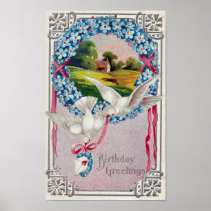 Poster Les Doves d'Anniversaire Portées En 1910