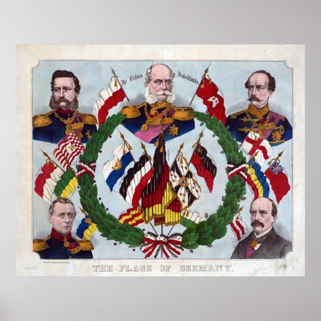 Poster Les drapeaux de l'Allemagne (Devant)