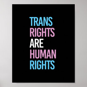 Poster Les droits trans sont des droits humains - couleur