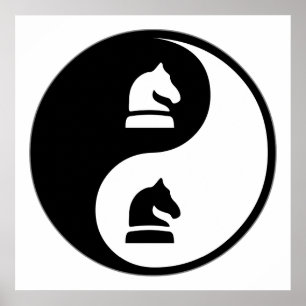 Poster Les échecs Yin Yang