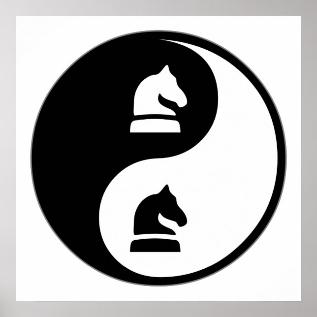 Poster Les échecs Yin Yang (Devant)