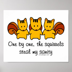 Poster Les écureuils volent ma santé mentale
