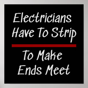 Poster Les électriciens plaisantent Funny Humour de nouve