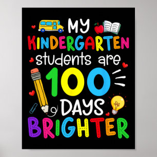 Poster Les élèves du jardin d'enfants ont 100 jours de lu
